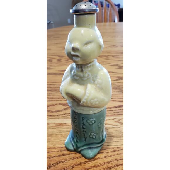 Antique Ceramic Sprinkler Bottle, Green and Yellow, Sprinkle Plenty, 1960s - Picture 3 of 7